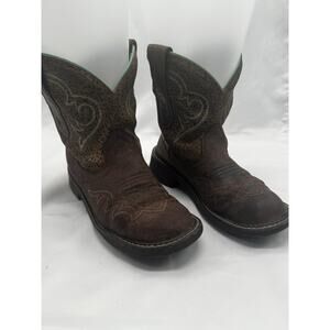 Ariat FatBaby Heritage Harmony Cowboy Boots Womens Sz 6.5 Brown Leopard Rodeo
